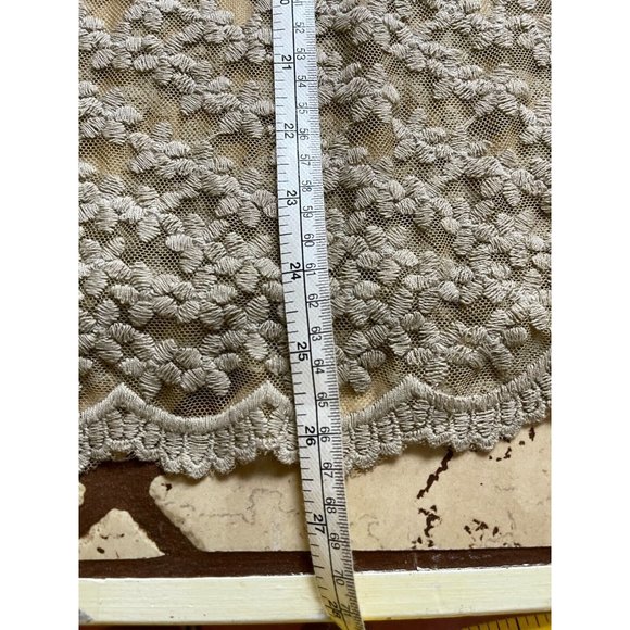 Anthropologie RYU Embroidered Top Sm Scalloped BOHO Bell Sleeve Overlay Blouse - Picture 9 of 9